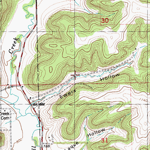 Topographic Map of Mill Creek Valley Farm, WI