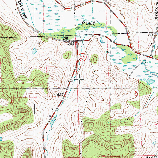 Topographic Map of Pine Creek Stock Farm, WI
