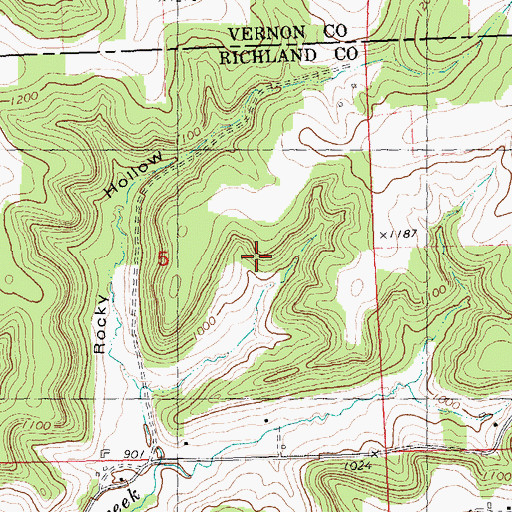 Topographic Map of Pleasant Valley Stock Farm, WI
