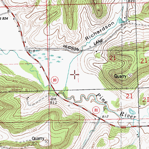 Topographic Map of Spring Grove Guernsey Farm, WI