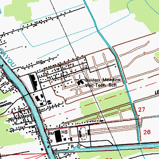 Topographic Map of Louisiana Technical College Galliano Campus, LA