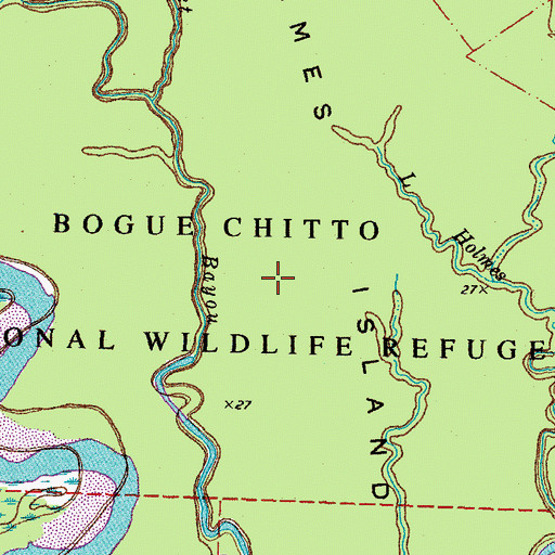 Topographic Map of Bogue Chitto National Wildlife Refuge, LA