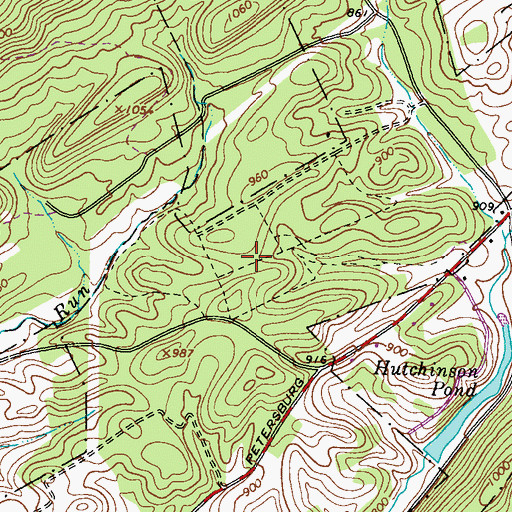 Topographic Map of Massey Cemetery, PA