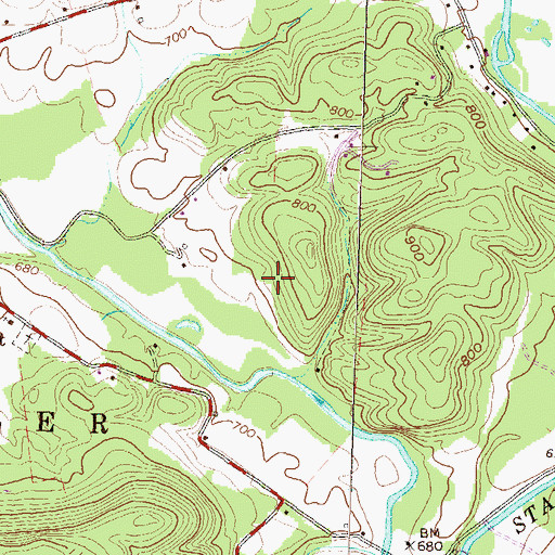 Topographic Map of Coy Cemetery, PA
