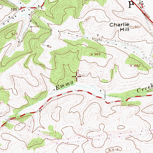Topographic Map of Loop Cemetery, PA