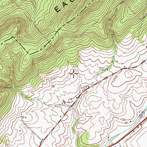 Topographic Map of Grazier Cemetery, PA