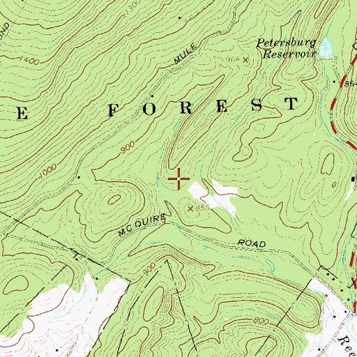 Topographic Map of McGuire Cemetery, PA