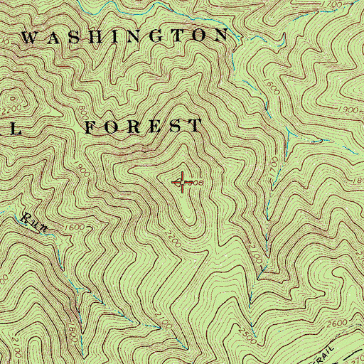 Topographic Map of Entoto Knob, VA