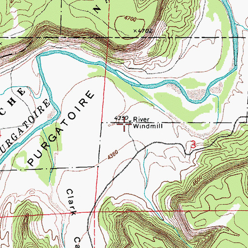 Topographic Map of River Windmill, CO