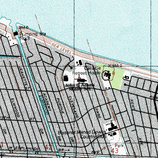 Topographic Map of John Q Adams Middle School, LA