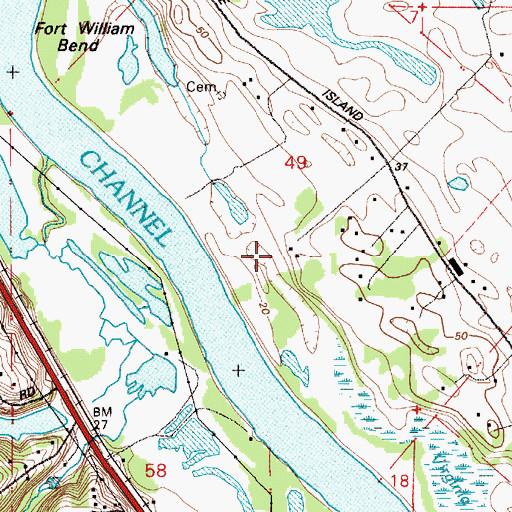 Topographic Map of Fort William (historical), OR