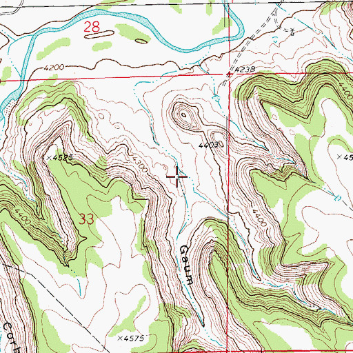 Topographic Map of Gaum Canyon, CO