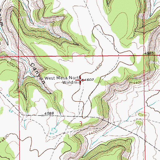 Topographic Map of West Mesa North Windmill, CO