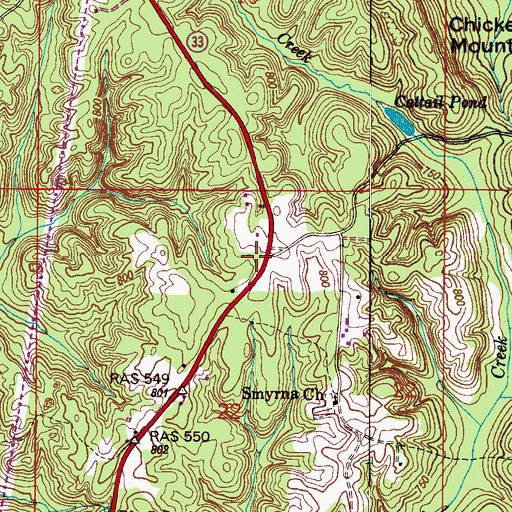 Topographic Map of Pine Mountain Church, AL
