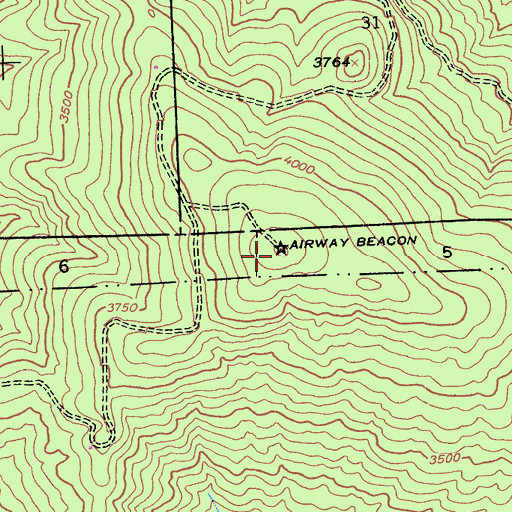 Topographic Map of Bullion Knob, CA