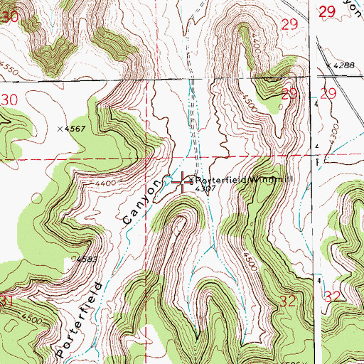 Topographic Map of Porterfield Windmill, CO