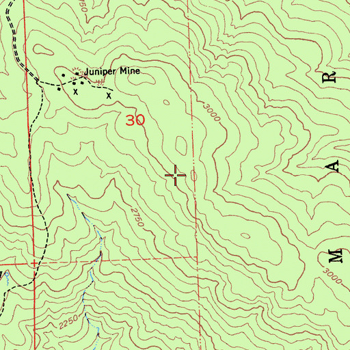 Topographic Map of Juniper Ridge, CA