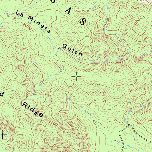 Topographic Map of Rattlesnake Ridge, CA