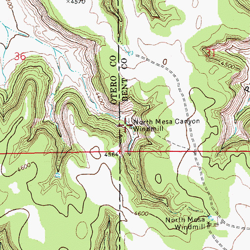 Topographic Map of North Mesa Canyon Windmill, CO