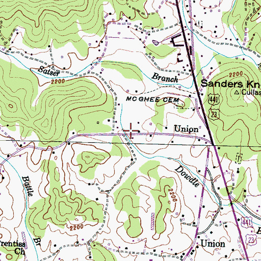 Topographic Map of Holiness Church (historical), NC