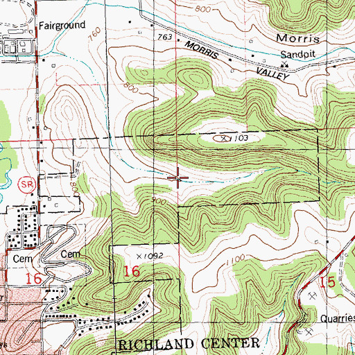 Topographic Map of Ayreshire Stock Farm, WI