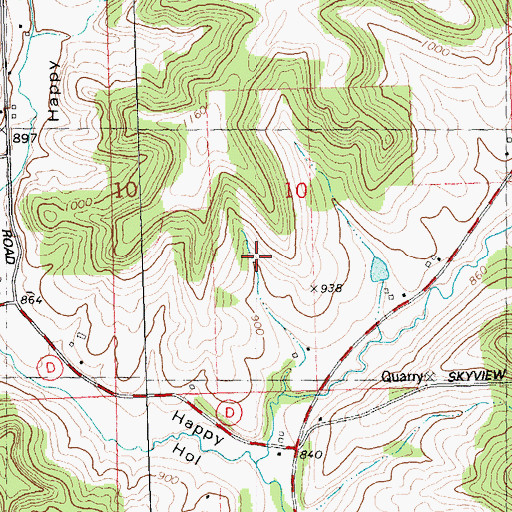 Topographic Map of Blue Silo Stock Farm, WI