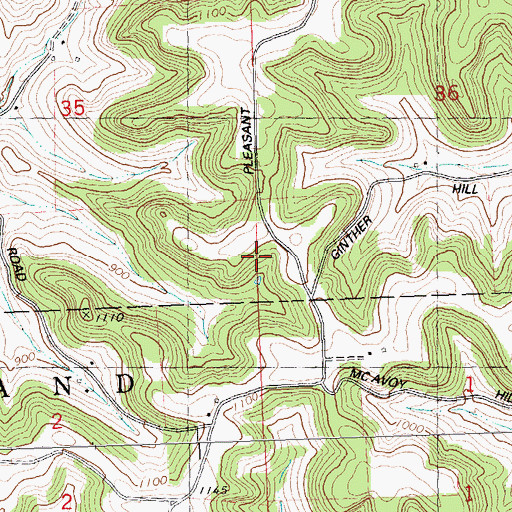 Topographic Map of Coons Ridge Farm, WI