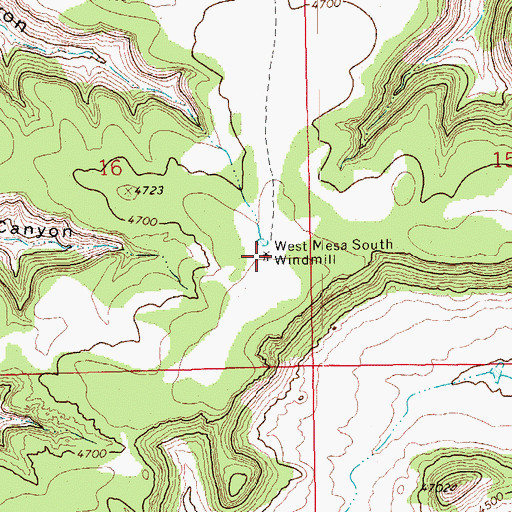 Topographic Map of West Mesa South Windmill, CO