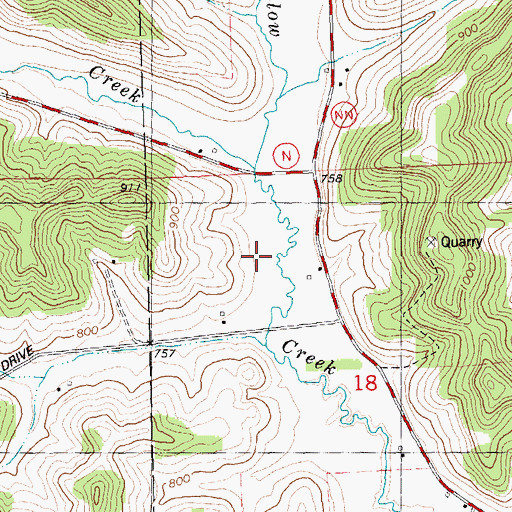 Topographic Map of East Lawn Stock Farm, WI