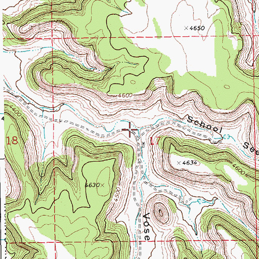 Topographic Map of School Section Canyon, CO