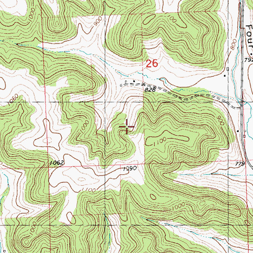 Topographic Map of Four Springs Stock Farm, WI