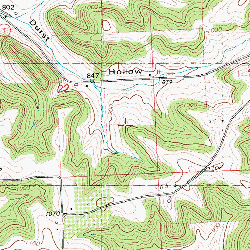 Topographic Map of Golden Willow Stock Farm, WI