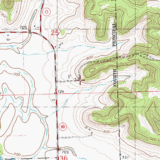 Topographic Map of Green Bluff Stock Farm, WI