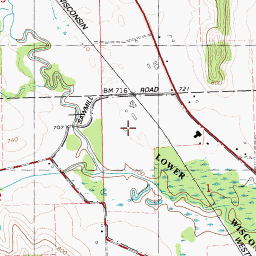 Topographic Map of High Lawn Stock Farm, WI