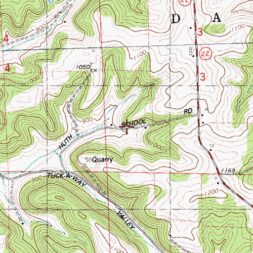 Topographic Map of Lime Rock Hill Farm, WI
