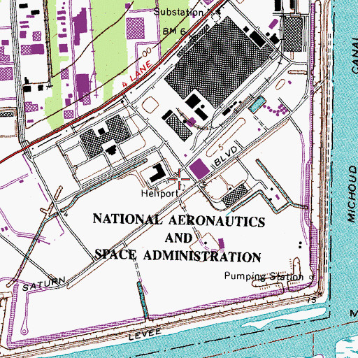 Topographic Map of National Aeronautics and Space Administration, LA