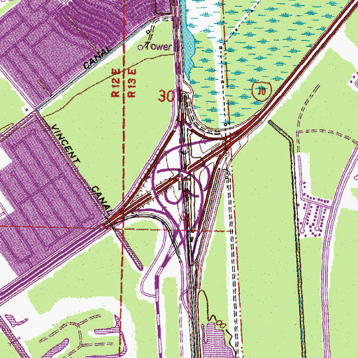 Topographic Map of Interchange 246, LA