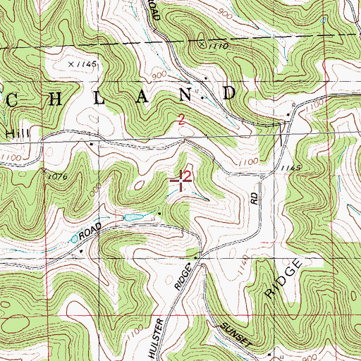 Topographic Map of Pea Ridge Farm, WI