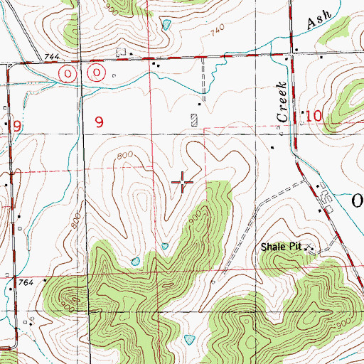 Topographic Map of Pine Knoll Stock Farm, WI