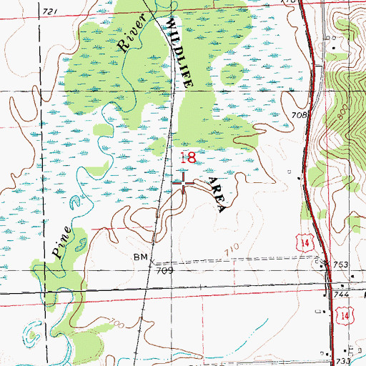 Topographic Map of Pleasantdale Stock Farm, WI