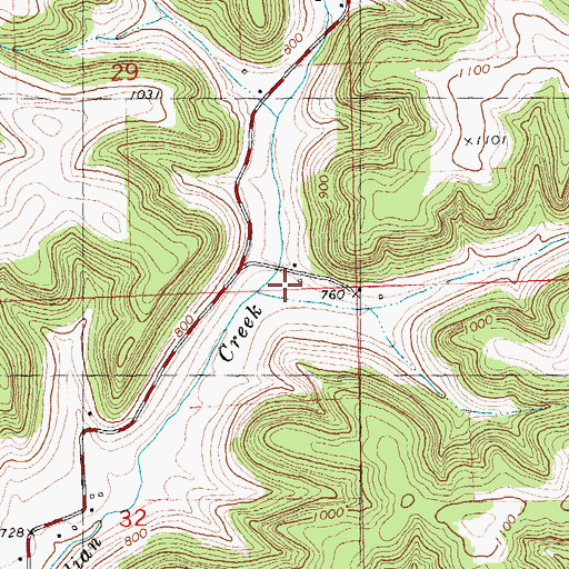 Topographic Map of Pompeiis Pillar Farm, WI