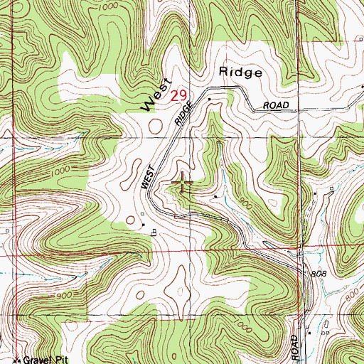 Topographic Map of Ridge View Farm, WI