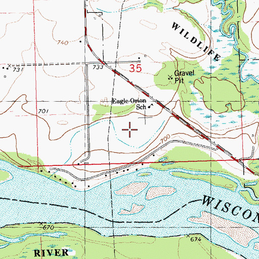 Topographic Map of River Valley Farm, WI