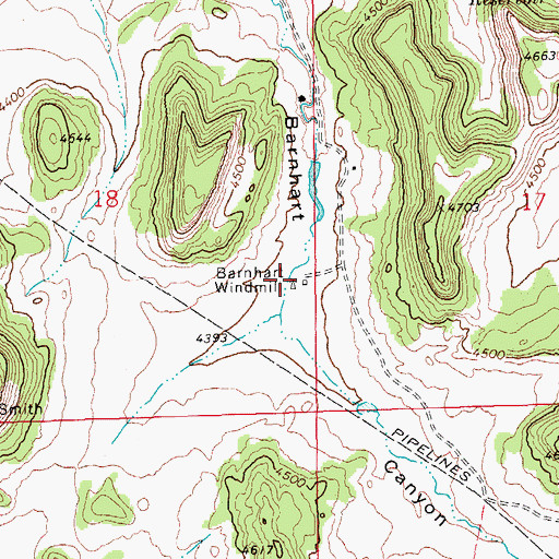 Topographic Map of Barnhart Windmill, CO