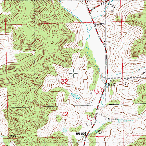Topographic Map of Slaney Home Stock Farm, WI