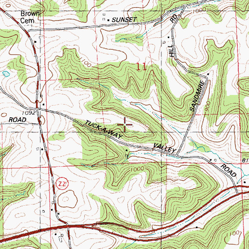 Topographic Map of Spring Branch Farm, WI