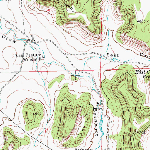 Topographic Map of Barnhart Canyon, CO
