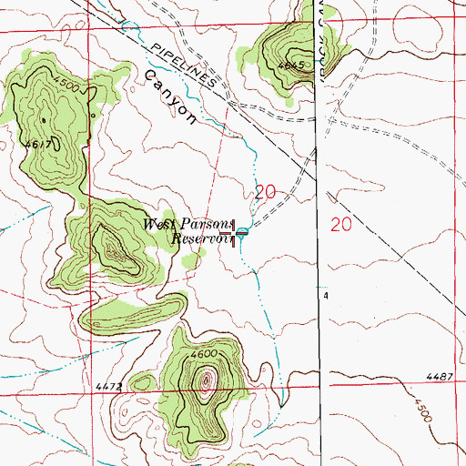 Topographic Map of West Parsons Reservoir, CO