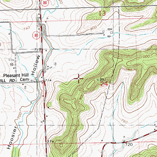 Topographic Map of Valley Brook Holstein Farm, WI