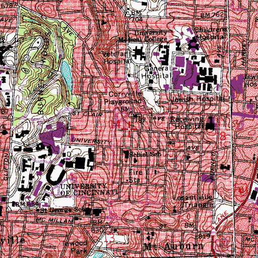 Topographic Map of Central Utility Plant, OH